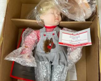 AshtonDrake Asleep in the Saddle Porcelain Doll by Adrienne Brown with COA