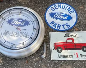 Ford Garage Dcor Lot  Vintage Style Wall Clock  Metal Signs