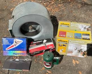 Workshop Tools Lot  Paint Sprayers, Air Tools  Industrial Blower