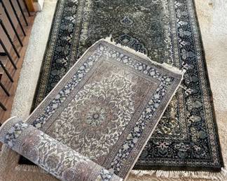 Pair of Persian Style Area Rugs  Traditional Floral Medallion