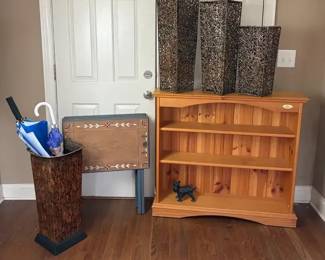 Entryway Furniture  Decor Wood Bookcase, Lanterns  Accent Table
