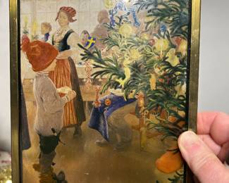Vintage painting on glass