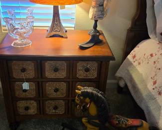 Beautiful lamp & side table, toy rocking horse