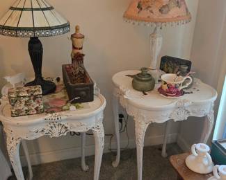 Shabby chic antique tables