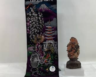 Chinese Soapstone Carving & Japanese Scroll Art