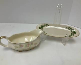 Lenox Holiday Relish Tray a VTG Pope Grosser Gravy Boat