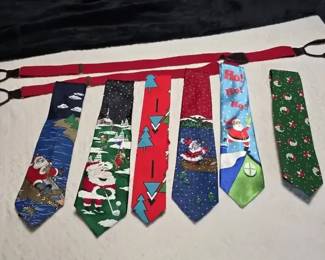 Christmas Ties Red Pair of Suspenders