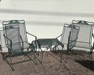 Metal Table Two Chairs