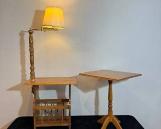 Side Table with Light Magazine Rack