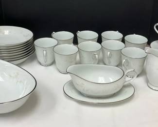 Noritake Temptation 2752 Coffee Cups  Saucers, Lg Veggie Bowl, Gravy Bowl