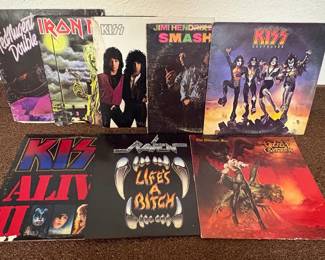  06 Vinyl Albums including Kiss Iron Maiden