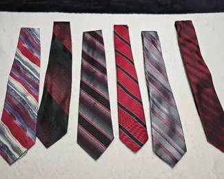 Six Red Striped Ties
