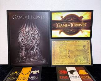 Set Of 5 Game of Thrones Framed Pictures 