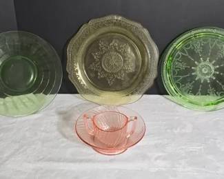 Depression Era Colored Glass Items