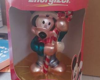 2000 Disney Mickey Mouse Energizer and blown ornament