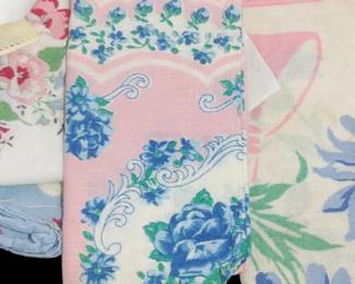 Vintage printed ladies linen hankies