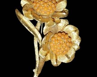 Vintage BSK floral brooch