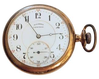 Beautiful Illinois Central Railroad pocket watch Gold Filled