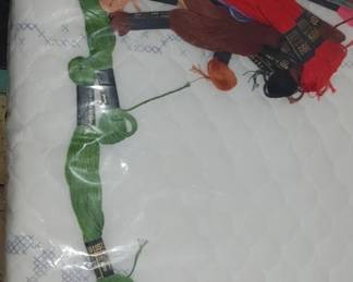 vintage Paragon Needlecraft Walt Disney "Bambi" quilted crib quilt kit (No. 0522), which comes stamped on white cotton and ready for embroidery. 