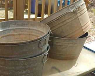 VINTAGE metal wash tubs