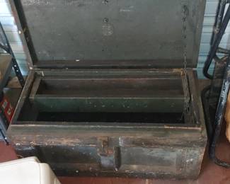 Antique handmade tool trunk