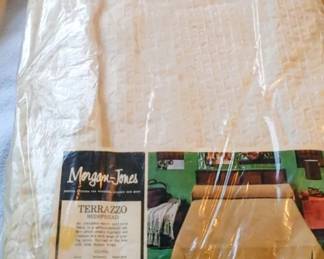 Mid-century modern brand new and the package Morgan Jones terrazo bedspread off white with fringe