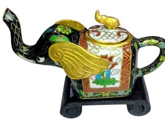 Vintage cloisonne Elephant decorative mini metal Teapot;