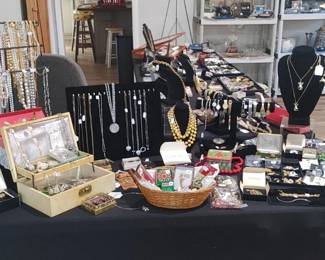 Thanks Goodness we finally got them jewelry displayed! Huge selection of vintage costume jewelry & Sterling jewelry 