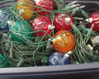  Vintage faceted plastic Christmas ball ornament lights