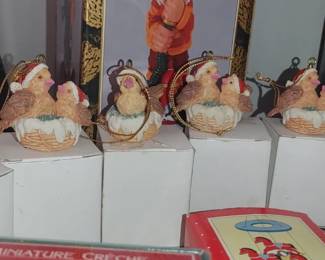 vintage collectible ornament,  "Spring Is In The Air: Mary's Hen House" figurine ornament 