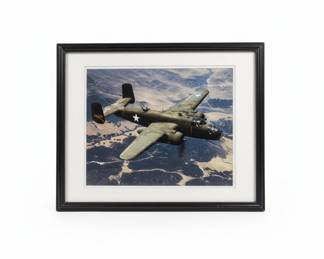 Framed Photograph of a North American B-25 Mitchell Bomber