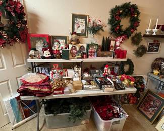 Assorted Christmas Decorations and Wreaths