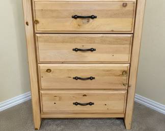 Pine Wood Armoire/Wardrobe with Drawers