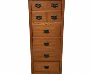 Mission Style Oak Lingerie Chest and Wardrobe Set