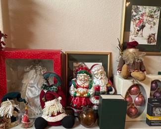 Assorted Christmas Decorations and Wreaths