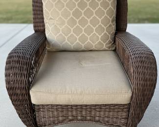 Hampton Bay Wicker Patio Club Chair with Cushion
