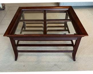 Ethan Allen American Impressions Square Coffee Table with Glass Top
