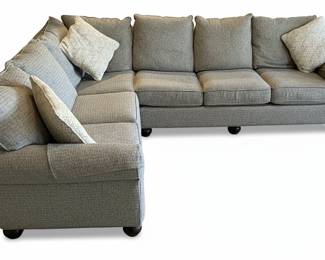 Gray Fabric Sectional Sofa with Decorative Pillows