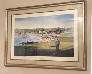 Pebble Beach Golf Links Limited Edition Print by Kenneth Reed FRSA