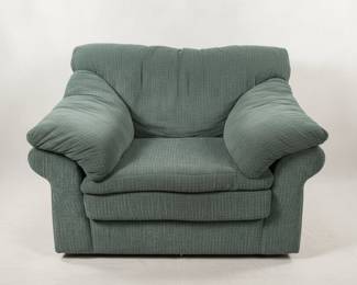 Oversized Green Upholstered Armchair