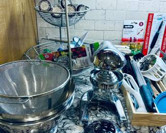 Large Selection of Kitchen Utensils/Cookware and Appliances.