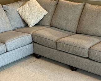 Gray Fabric Sectional Sofa with Decorative Pillows