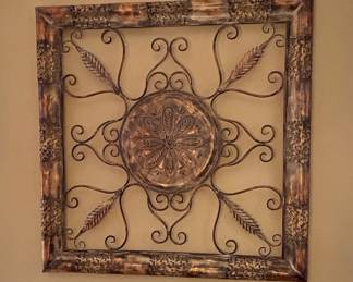Large Brown Metal Scroll Wall Decor