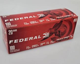 Federal 20 Gauge 100ct 7-1/2shot Shells for 2-3/4"