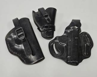 Black Leather Right Side Hip Holsters