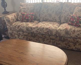 Lazy boy sofa sleeper, oak coffee table