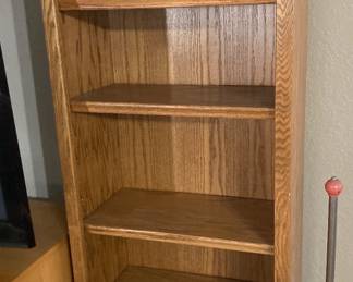 Pair of tall narrow bookcases available.