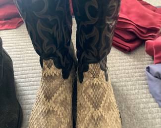 One of many pairs cowboy boots