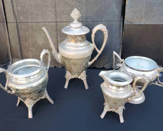 JB209Silverplate Teapot And More 