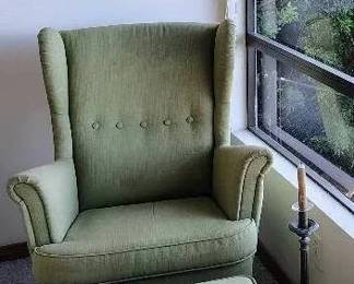 JB110Green Vintage Art And Chair